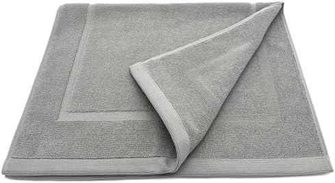 Lincoln & Palm 1-Piece Turkish Cotton Bath Mat - Soft, Plush, and Absorbent - 1000 GSM Thick Luxury Spa and Hotel Style - No Rubber Backing - Silver-Infused SILVERbac (1 Piece Bath Mat, Silver) - ModernBath