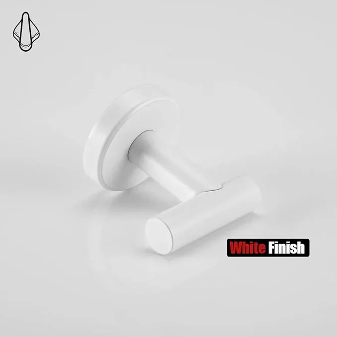 JQK Bathroom Towel Hook White, Coat Robe Clothes Hook for Bathroom Kitchen Garage Wall Mounted (2 Pack), 304 Stainless Steel 0.8mm Thicken, TH100-WH-P2 - ModernBath