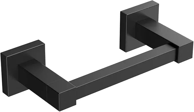 FORIOUS Toilet Paper Holder Wall Mount, Stainless Steel Rustproof Double Post Pivoting Tissue Roll Holder for Bathroom, Commercial Toilet Paper Dispenser (Matte Black, Square) - ModernBath