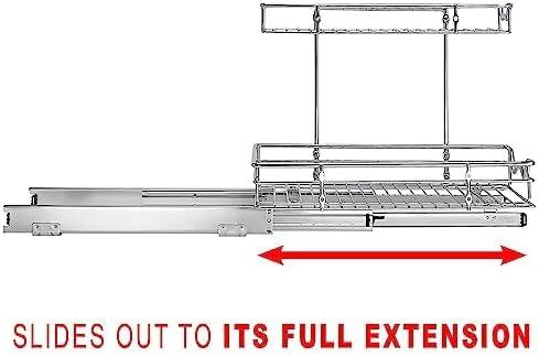 HOLDN’ STORAGE Two Tier Under Sink Organizers and Storage - Slide Out Cabinet Organizer w/Sliding Drawers for Cabinets- Lifetime Limited Warranty 11" Wx21 Dx15”H Chrome, Requires 12-1/2” Opening - ModernBath
