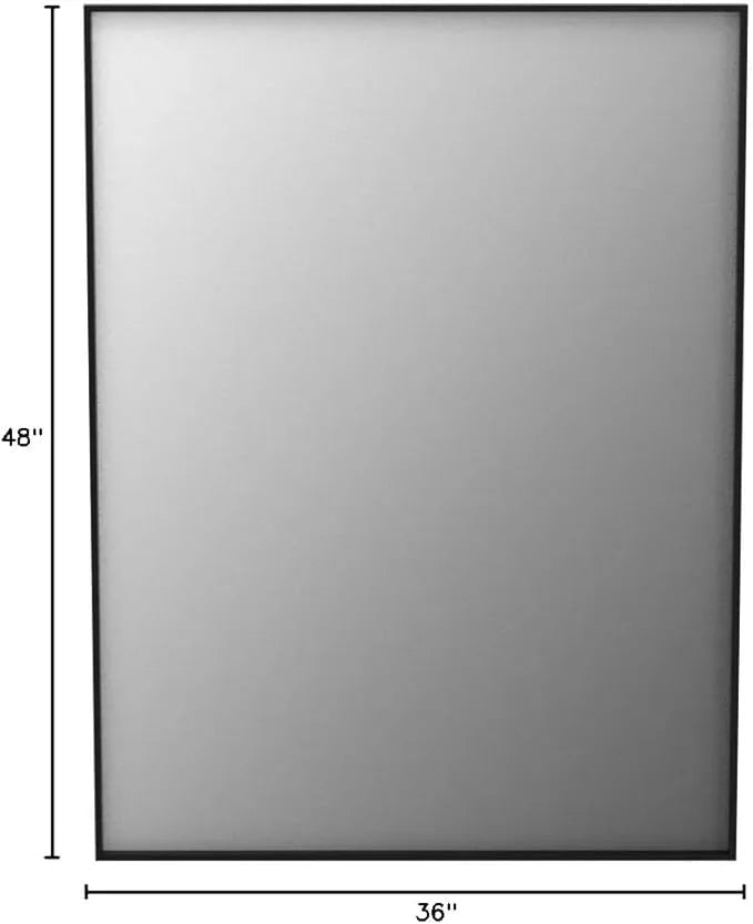 Bonverre 36x48 Inch Black Bathroom Mirror for Wall, Aluminum Frame Rectangle Rectangular Vanity Mirror, Modern Large for Bedroom, Living Room, Horizontal or Vertical - ModernBath