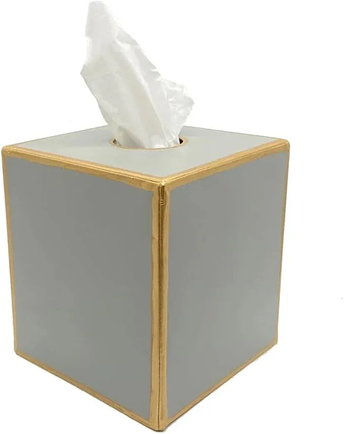 Jaye’s Studio Decorative Metal Tissue Box Cover Square Tissue Box Holder for Bathroom Bedroom Accessories Vanity Countertop Nightstand Desk & Home, Cube Tissue Holder & Farmhouse Decor (6x6x5, Taupe) - ModernBath