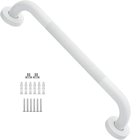 16 Inch Anti Slip Shower Grab Bar Oil Rubbed White, Munzong Bathroom Grab Bar, Knurled Bathroom Balance Bar,Safety Hand Rail Support Handicap Elderly Injury Senior Assist Bath Handle - ModernBath