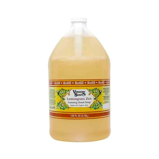 VERMONT SOAP Organics Foaming Hand Soap, Liquid Soap with Pre-diluted Formula - Ready to Use Lemongrass Hand Soap With Convenient and Economical Gallon Refill Size - ModernBath