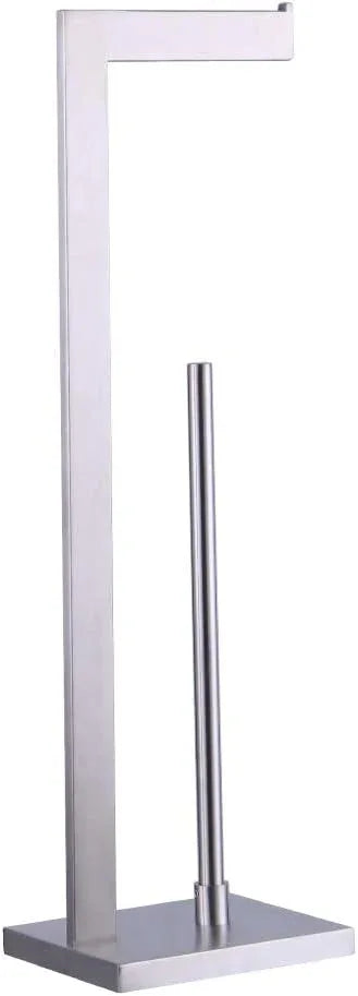 kimzcn Free Standing Toilet Paper Holder Stand with Reserve, Bathroom Tissue Dispenser Paper Roll Storage Holder Stand for Jumbo Roll, Stainless Steel Rustproof Brushed Finish - ModernBath