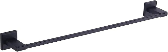 GERZWY Matte Black Towel Bar, 24 Inch Bathroom Wall Mounted Towel Rail, Hand Towel Holder, Stainless Steel JG1901A60-BK - ModernBath