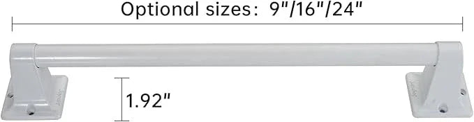 Joyrain Stainless Steel Bathroom Grab Bar for Elderly - Safety Rail & Towel Rack Dual Function, 9/16/24 Inch Anti-Slip Handle for Shower/Toilet/Tub (White, 16 inch) - ModernBath