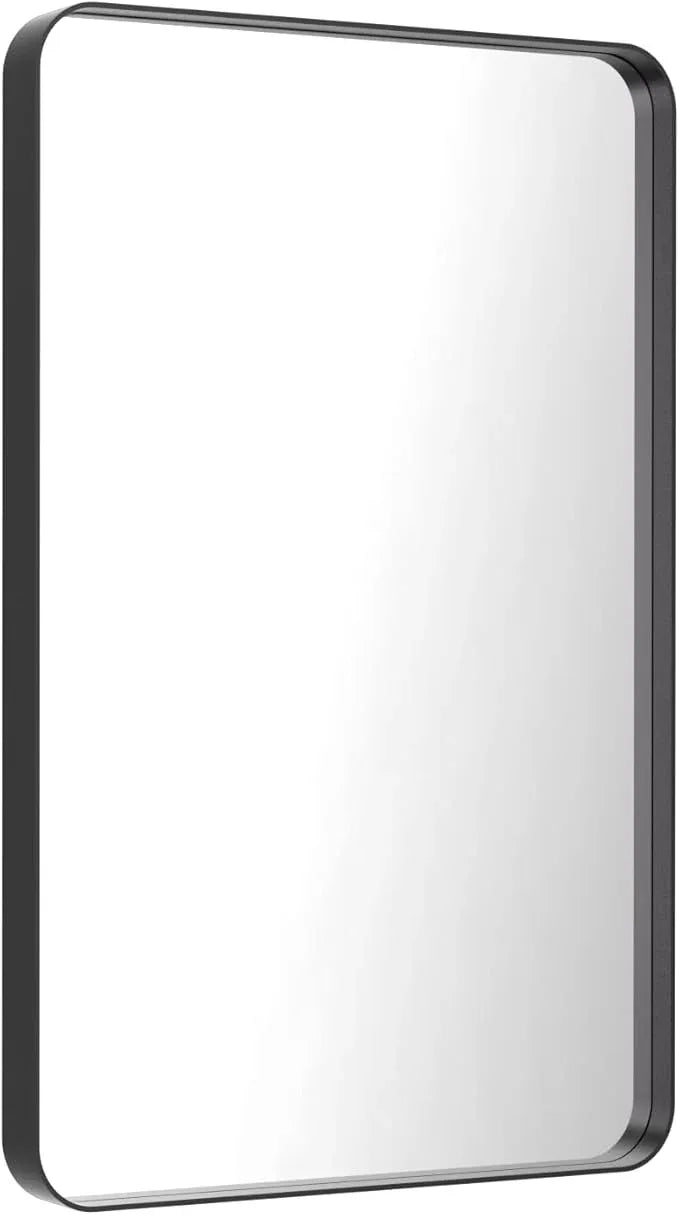 LOAAO 28X36 Inch Black Metal Framed Bathroom Mirror for Wall, Matte Black Bathroom Vanity Mirror Farmhouse, Anti-Rust, Hangs Horizontally or Vertically - ModernBath