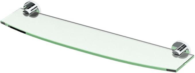 Gatco 4686 Channel Glass Shelf, Chrome/Wall Mounted 20.13" X 5.25" Tempered/Floating Rectangle Glass Shelf for Bathroom - ModernBath