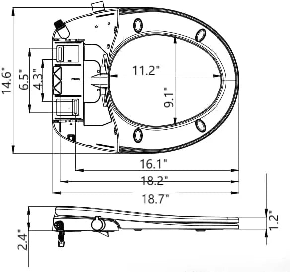 Round Bidet Seat with Dual Nozzle, Non Electric Toilet Bidet Attachment for Hygiene and Bathroom Use, Adjustable Water Stream and Self Cleaning Nozzles, PP Toilet Seat for Home - ModernBath