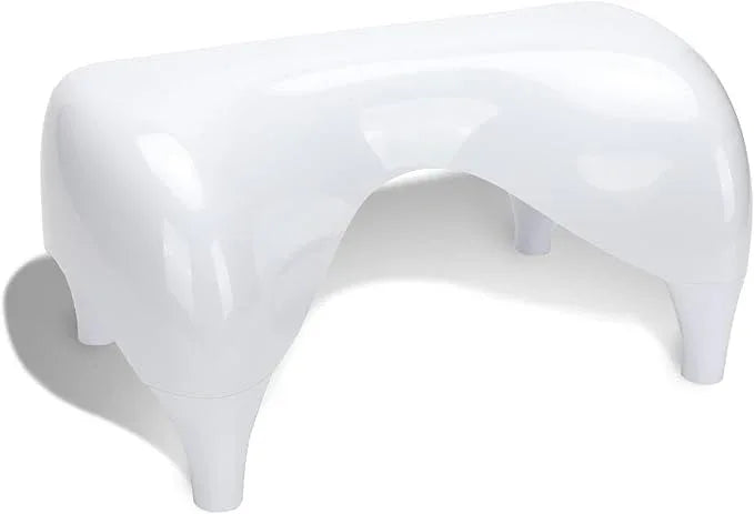 STARWISH Toilet Stool for The Bathroom, Squatting Position Helps Improves Bowel Health & Relieves Constipation 7.5" Wood/White (White) - ModernBath