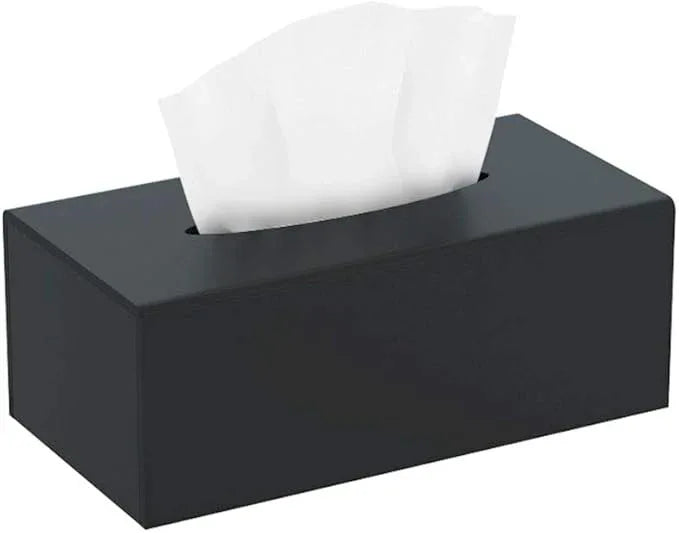 HIIMIEI Acrylic Tissue Box Cover Tissue Holder Napkin Dispenser for Home Office Restaurant-Black - ModernBath