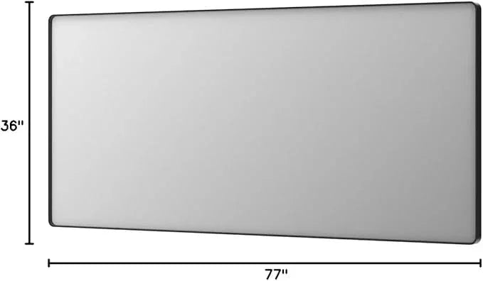 LOAAO 77X36 Inch Black Metal Framed Bathroom Mirror for Wall, Matte Black Bathroom Vanity Mirror Farmhouse, Large Rounded Rectangle Mirror, Anti-Rust, Tempered Glass, Hangs Horizontally or Vertically - ModernBath