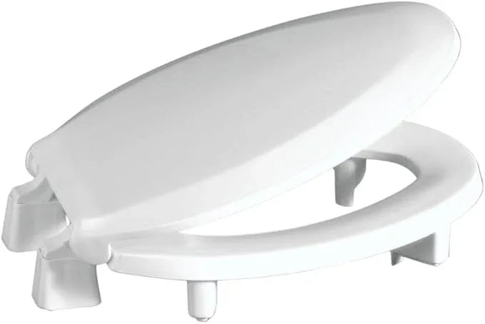 Centoco 3 inch Raised Toilet Seat for Seniors, Elongated, Closed Front with Cover, Plastic, Made in the USA, 3L800STS-001, White - ModernBath