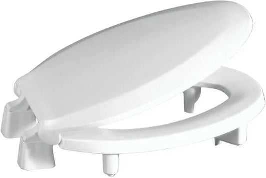 Centoco 3 inch Raised Toilet Seat for Seniors, Elongated, Closed Front with Cover, Plastic, Made in the USA, 3L800STS-001, White - ModernBath