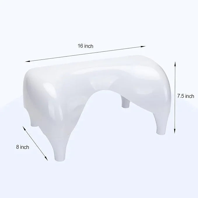 STARWISH Toilet Stool for The Bathroom, Squatting Position Helps Improves Bowel Health & Relieves Constipation 7.5" Wood/White (White) - ModernBath