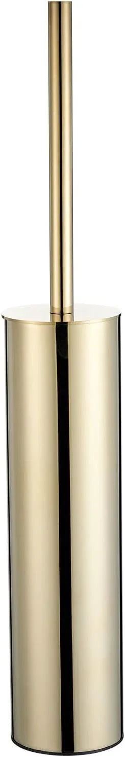 Freestanding Luxury Toilet Brush 304 Stainless Steel Toilet Brush and Holder 19-Inches Tall Round Rust Resistant Anti-Odor and Easy to Clean with Polished Gold Finished - ModernBath