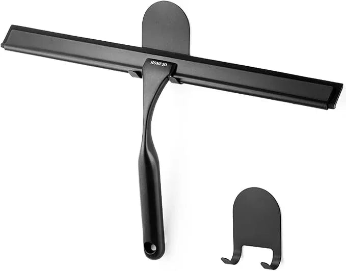 HOME SO Shower Squeegee in Matte Black; Effective Rubber Blade Squeegee for Windows, Glass Shower Doors, Car Windshield, Mirrors, Tile Walls, Kitchen Surfaces and More (Black, 12 inch) - ModernBath