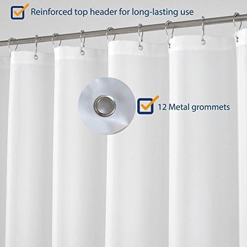 N&Y HOME Fabric Shower Curtain Liner 66 x 72 inches, Hotel Quality, Washable, Water Repellent, White Bathroom Curtains with Grommets, 66x72 - ModernBath