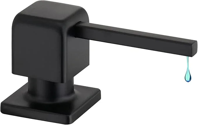 CREA Soap Dispenser for Kitchen Sink, Kitchen Soap Dispenser Black Square Built in Sink Soap Dispenser for Bathroom with 17 OZ Bottle - ModernBath