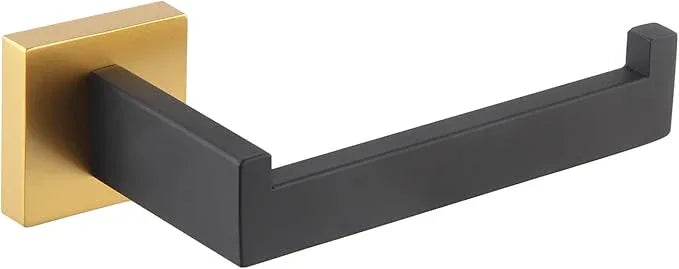 GERZWY Bathroom Toilet Paper Holder Stainless Steel Tissue Paper Roll Holder Wall Mount (Black & Gold) FG1605-BD - ModernBath
