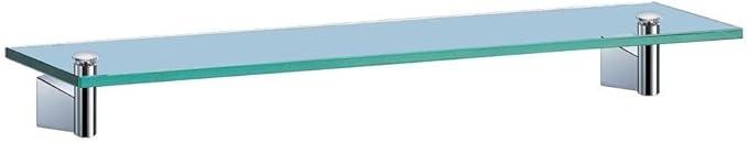 Gatco 4716 Bleu Glass Shelf, Chrome/Wall Mounted 20.13" X 4.30" Tempered/Floating Rectangle Glass Shelf for Bathroom - ModernBath
