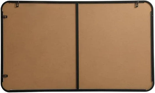 ARS Concepts Aura, Soft Corner Metal Rectangular Mirror 24X40 Inch in, Modern, Black - ModernBath