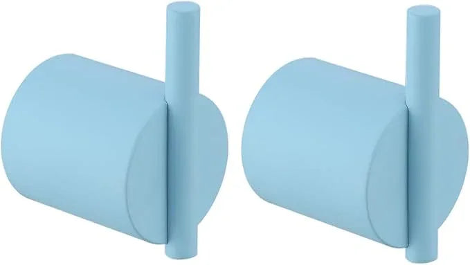 RANDOM Clear Sky Blue Towel Hooks for Bathrooms Round Shower Hooks Stainless Steel Wall Mount Coat Hook.96068-8CKB - ModernBath