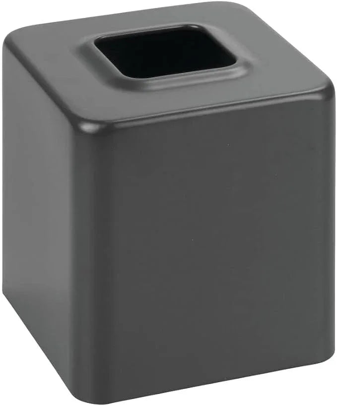 mDesign Metal Square Tissue Box Cover, Modern Facial Paper Holder - Accessories for Bathroom Vanity Countertop, Bedroom Dresser, Night Stand, Desk, Office, End Table - Unity Collection - Graphite Gray - ModernBath