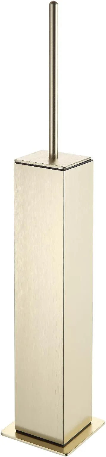 BGL Toilet Brush with Holder Set Brushed Gold Aluminium Standing for Bathroom Toilet Bowl Cleaner Brush and Holder Set, Square Design - ModernBath