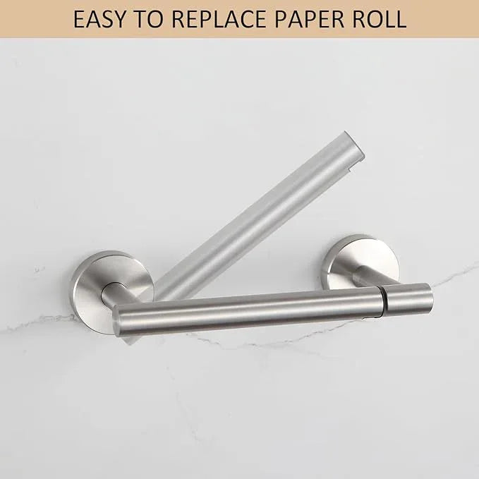 BGL Toilet Paper Holder Brushed Nickel Wall Mount, Brush Nickel Bathroom Toilet Paper Holder Brushed Nickel SUS 304 Stainless Steel, Double Post Pivoting Toilet Paper Roll Holder for Bathroom RV - ModernBath