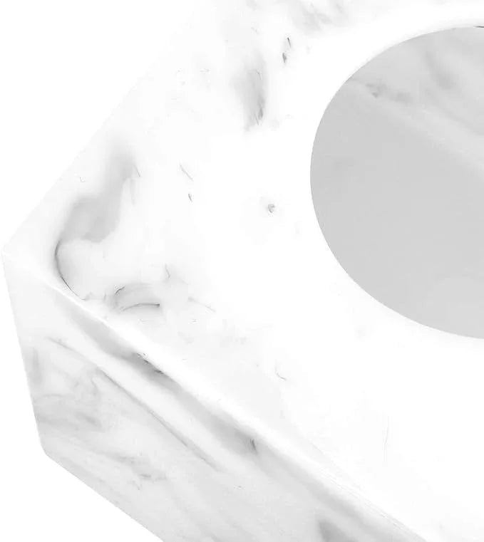 Luxspire Resin Paper Tissue Box Cover Holder, Square Facial Tissue Case, Pumping Paper Roll Toilet Paper Holder Napkin Dispenser for Office Bedroom Car Bathroom Vanity Accessories Decor, Marble White - ModernBath