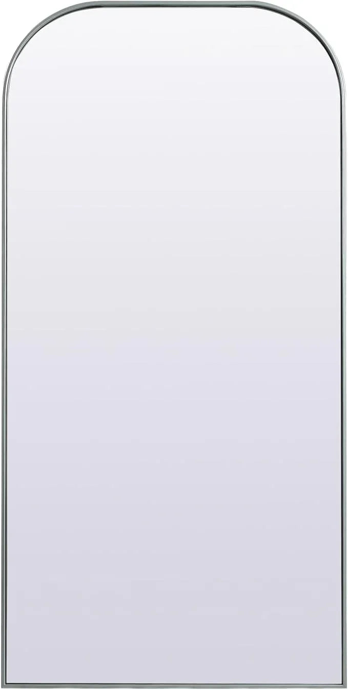 Illuminate, Metal Frame Arch Full Length Mirror 35X72 Inch in, Modern, Silver - ModernBath