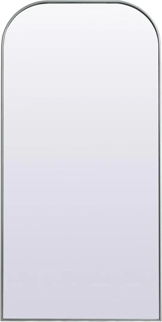 Illuminate, Metal Frame Arch Full Length Mirror 35X72 Inch in, Modern, Silver - ModernBath