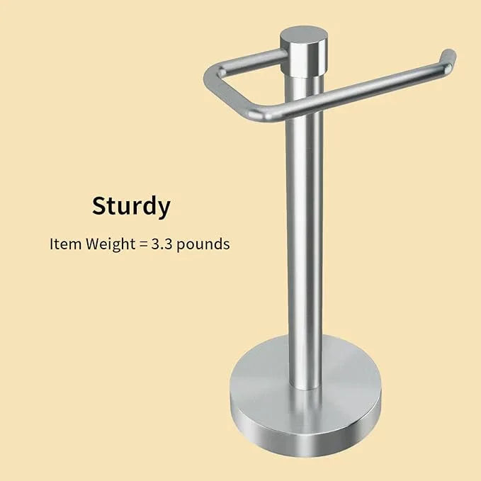 YUMORE Hand Towel Holder Stand Countertop Towel Rack Free Standing Towel Bar Hanger for Bathroom Kitchen (Brushed Nickel) - ModernBath
