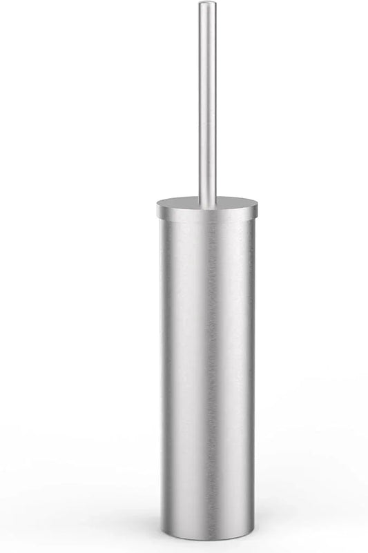 Stainless Steel Toilet Brush and Holder Set Brushed Silver Heavy Duty Toilet Bowl Brush with Long Handle for Bathroom and Farmhouse - ModernBath