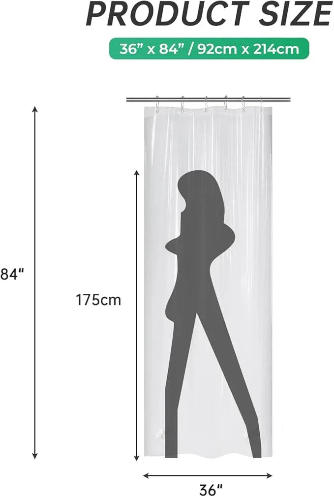 AmazerBath Long Stall Shower Curtain 36x84 Inches, Walk in Shower Curtain Plastic, Clear Shower Stall Curtain Heavy Duty Thick PEVA, Narrow Curtain with 2 Weighted Stones and 6 Grommet Holes - ModernBath