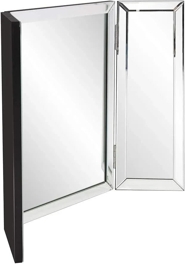 Howard Elliott Tripoli Trifold Vanity Mirror 3 Way TableTop Bedrooms, Bathroom, Makeup Portable Cosmetic & Makeup Mirror with Beveled Edges Tri-fold Mirror, 31 Inch x 21 Inch - ModernBath