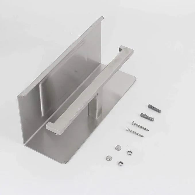 Bathroom Toilet Paper Holder with Shelf, Stainless Steel Double Roll Toilet Tissue Holder Dual Wall Mounted for Mobile Phone Storage, Brushed Finish - ModernBath