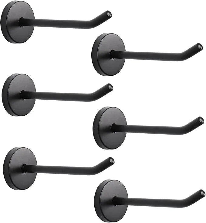 NearMoon Coat Hooks, Wall Mount Hooks for Hanging Hat Hurse Robe, 304 Stainless Steel Heavy Duty Towel Hangers for Bathroom Livingroom Hotel Kitchen Garage, 6 Pack (4 Inch, Matte Black) - ModernBath