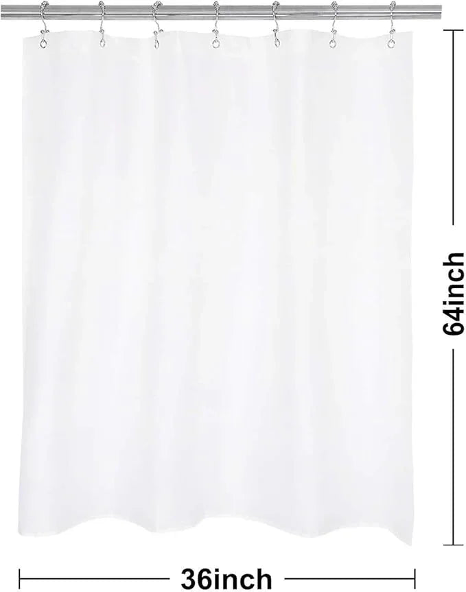 N&Y HOME RV Shower Curtain or Liner 36 x 64 inches with Magnets, Washable Fabric, Water Repellent, White Bathroom Curtains with Grommets, 36x64 - ModernBath