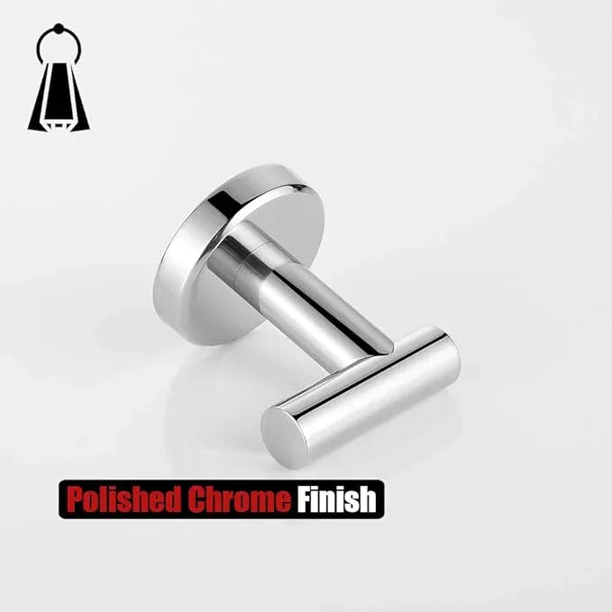 JQK Chrome Bathroom Towel Hook, 304 Stainless Steel Coat Robe Clothes Hook for Bathroom Kitchen Garage Wall Mounted (Pack of 2), TH100-CH-P2 - ModernBath