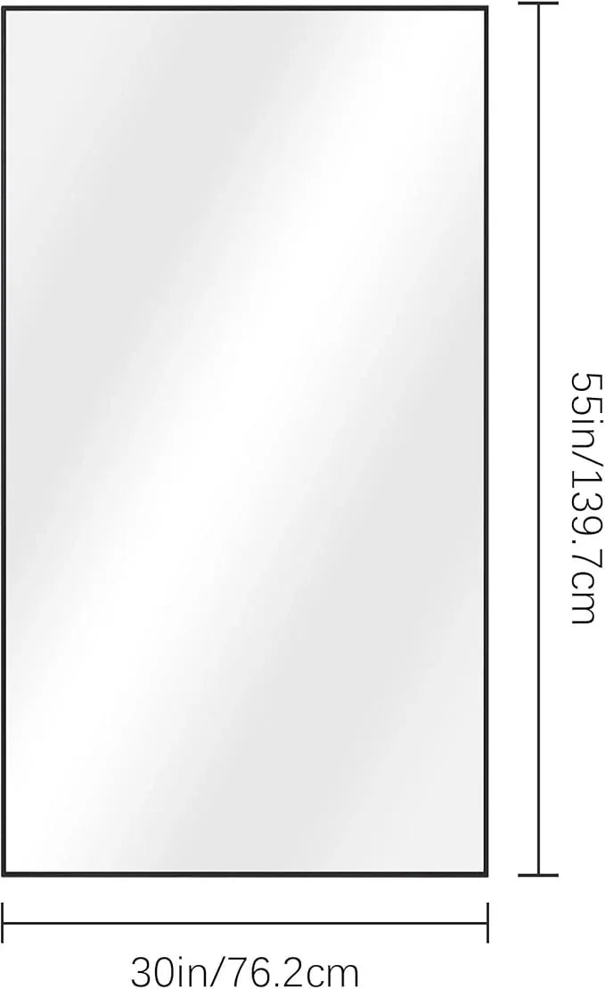 DESBING Black Bathroom Mirror for Wall, 30x55 Inch Rectangle Mirrors with Metal Frame, Modern Vanity Wall Mirror Decor for Entryway Hangs, Bathroom Living Room Horizontal or Vertical - ModernBath