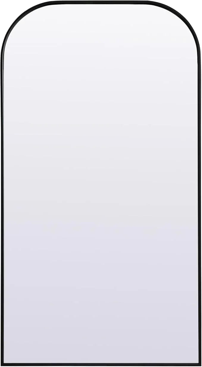 Illuminate, Metal Frame Arch Full Length Mirror 35X66 Inch in, Modern, Black - ModernBath