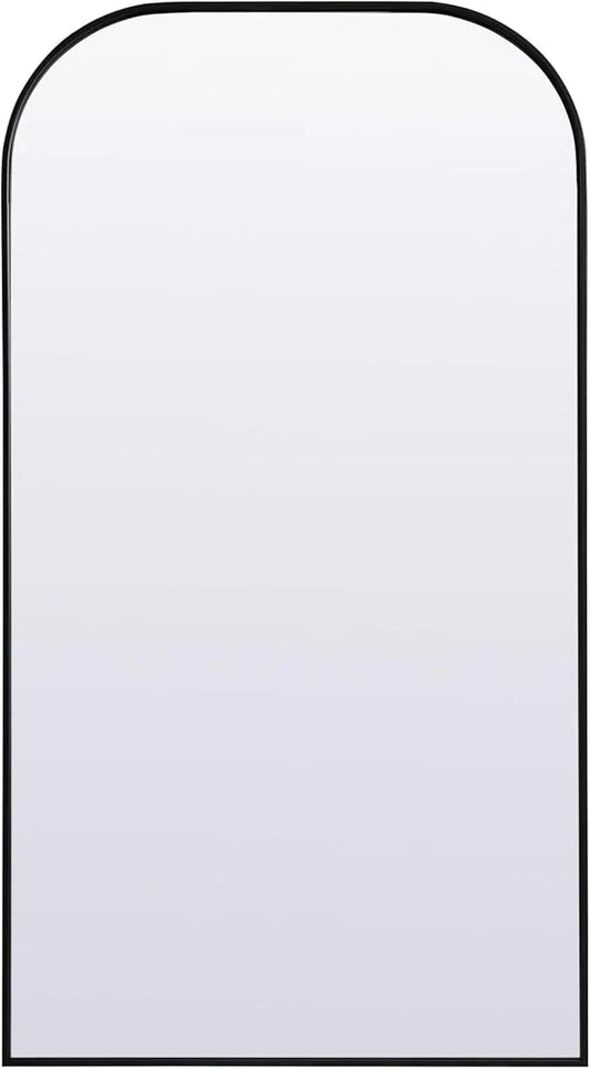 Illuminate, Metal Frame Arch Full Length Mirror 35X66 Inch in, Modern, Black - ModernBath