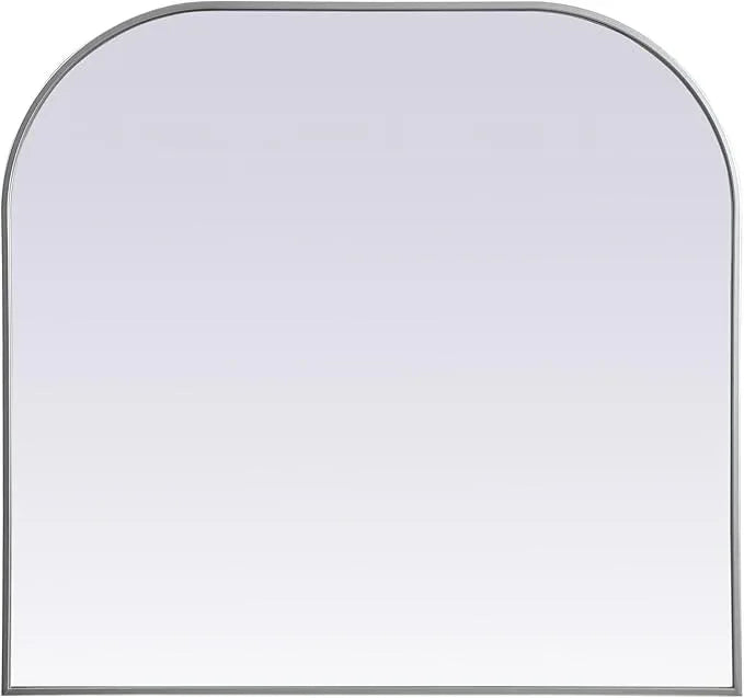 Illuminate, Metal Frame Arch Mirror 40X38 Inch in, Modern, Silver - ModernBath