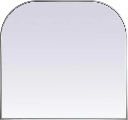 Illuminate, Metal Frame Arch Mirror 40X38 Inch in, Modern, Silver - ModernBath