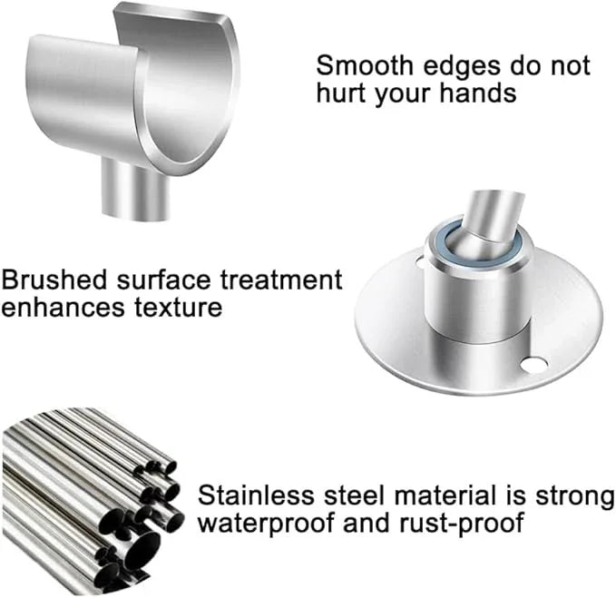 Shower Head Holder Wall Mount,Stainless Steel Handheld Shower Head Holder,Adjustable Shower Spray Holder Metal Shower Head Bracket,Brushed Finish - ModernBath