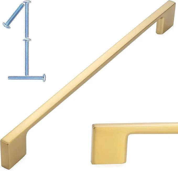 KOOFIZO 1 Pack 8-4/5 Inch Brushed Gold Kitchen Cabinet Pulls Gold Cabinet Handles Gold Cabinet Hardware for Kitchen Cabinets Drawer P01 Dresser Cupboard Bedroom Bathroom - ModernBath