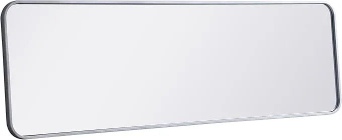 ARS Concepts Aura, Soft Corner Metal Rectangular Mirror 18X60 Inch in, Modern, Silver - ModernBath